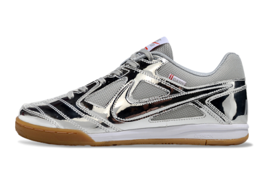 Men's Nike Street Gato IC Indoor & Futsal Low-Tops Football Shoes - Silver/White/Brown