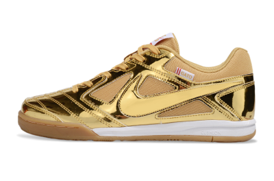 Men's Nike Street Gato IC Indoor & Futsal Low-Tops Football Shoes - Gold/White/Brown
