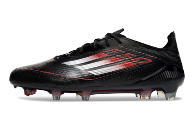 Men's Adidas F50 Elite FG Firm Ground Low-Tops Football Boots - Black/Silver/Red
