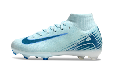 Kids Nike Air Zoom Mercurial Superfly 10 Elite FG Firm Ground High-Tops Football Boots - Jade/Blue/White