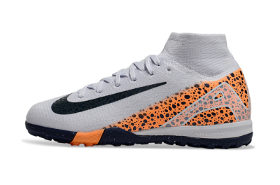Kids Nike Air Zoom Mercurial Superfly 10 Elite TF Artificial Turf High-Tops Football Shoes - Grey/Black/Leopard