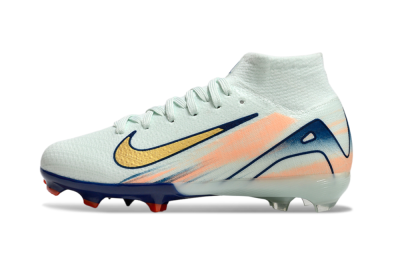 Kids Nike Air Zoom Mercurial Superfly 10 Elite FG Firm Ground High-Tops Football Boots - Jade/Gold/Blue