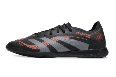 Men's Adidas Predator 25 Elite IC Indoor & Futsal Low-Tops Football Shoes - Black/Grey/Red
