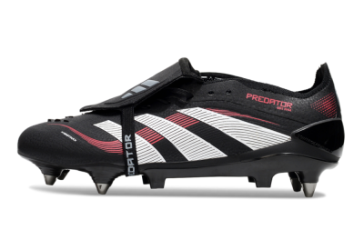 Men's Adidas Predator 25 Elite Foldover Tongue SG Soft Ground Low-Tops Football Boots - Black/White/Red