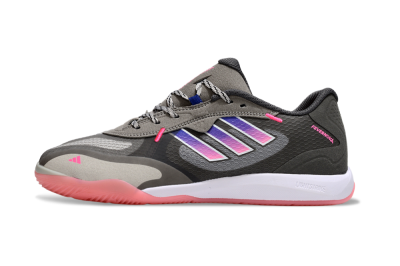 Men's Adidas Fevernova IC Indoor & Futsal Low-Tops Football Shoes - Grey/Purple/Pink