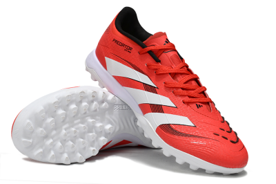 Men's Adidas Predator 24 Elite TF Artificial Turf Low-Tops Football Shoes - Red/White/Black