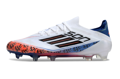 Men's Adidas F50 Elite FG Firm Ground Low-Tops Football Boots - White/Red/Blue