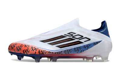 Men's Adidas F50 Elite Laceless FG Firm Ground Low-Tops Football Boots - White/Red/Blue