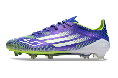 Men's Adidas F50 Elite FG Firm Ground Low-Tops Football Boots - Purple/Yellow/White