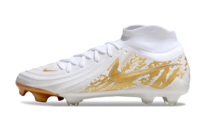 Men's Nike Phantom Luna Elite NU FG Firm Ground High-Tops Football Boots - White/Gold
