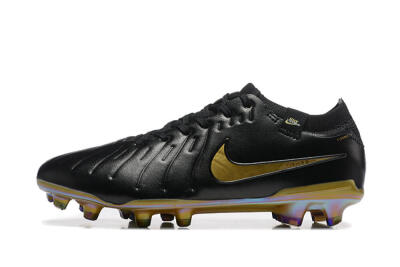 Men's Nike Tiempo Legend 10 Elite FG Firm Ground Low-Tops Football Boots - Black/Gold