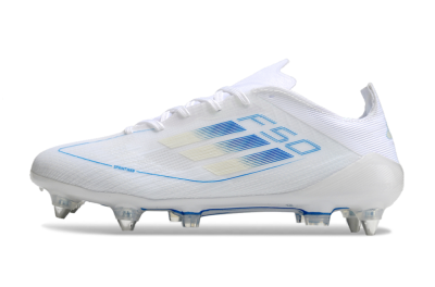 Men's Adidas F50 Elite SG Soft Ground Low-Tops Football Boots - White/Blue