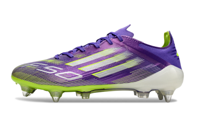 Men's Adidas F50 Elite SG Soft Ground Low-Tops Football Boots - Purple/Silver/Yellow