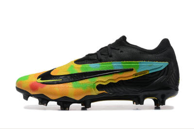 Men's Nike Phantom GX Elite FG Firm Ground Low-Tops Football Boots - Black/Rainbow