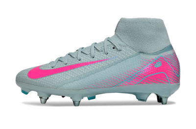 Men's Nike Air Zoom Mercurial Superfly 10 Elite SG Soft Ground High-Tops Football Boots - Jade/Pink