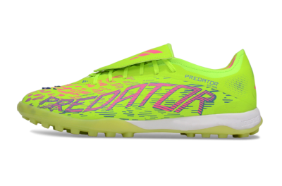 Men's Adidas Predator Elite Foldover Tongue TF Artificial Turf Low-Tops Football Shoes - Yellow/Pink/White