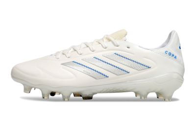 Men's Adidas Copa Pure 3 Elite FG Firm Ground Low-Tops Football Boots - White/Silver/Blue