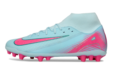 Men's Nike Air Zoom Mercurial Superfly 10 Academy AG Artificial Grass High-Tops Football Boots - Jade/Pink/Silver