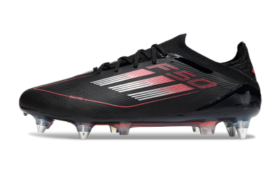 Men's Adidas F50 Elite SG Soft Ground Low-Tops Football Boots - Black/Silver/Red