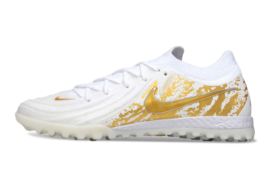 Men's Nike Phantom GX 2 Elite TF Artificial Turf Low-Tops Football Shoes - White/Gold