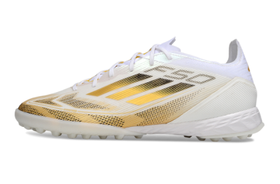 Men's Adidas F50 Elite Kings League TF Artificial Turf Low-Tops Football Shoes - White/Yellow/Black