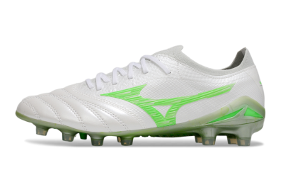 Men's Mizuno Morelia Neo 4 Bate FG Firm Ground Low-Tops Football Boots - White/Yellow