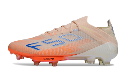 Men's Adidas F50+ Elite FG Firm Ground Low-Tops Football Boots - Pink/Orange/Blue