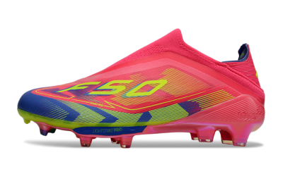 Unisex Adidas F50+ Elite Laceless FG Firm Ground Low-Tops Football Boots - Red/Yellow/Blue