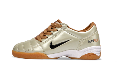 Kids Nike Total 90 III IC Indoor & Futsal Low-Tops Football Shoes - Beige/Black/White