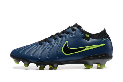 Men's Nike Tiempo Legend 10 Elite FG Firm Ground Low-Tops Football Boots - Blue/Black/Yellow