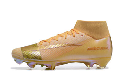 Men's Nike Air Zoom Mercurial Superfly 10 Elite FG Firm Ground High-Tops Football Boots - Yellow/Gold/White