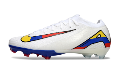 Unisex Nike Air Zoom Mercurial Vapor 16 Elite FG Firm Ground Low-Tops Football Boots - White/Yellow/Blue/Red