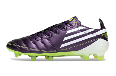 Men's Adidas F50 Elite FG Firm Ground Low-Tops Football Boots - Purple/White/Yellow