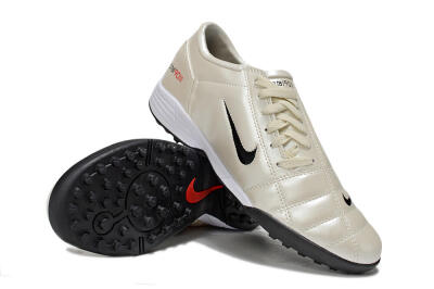 Unisex Nike Total 90 III TF Artificial Turf Low-Tops Football Shoes - Beige/Black/White