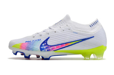 Men's Nike Air Zoom Mercurial Vapor 15 Elite FG Firm Ground Low-Tops Football Boots - White/Blue/Pink/Yellow