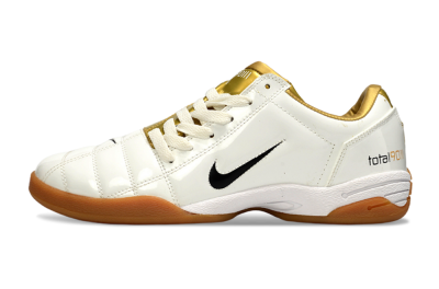 Men's Nike Total 90 III IC Indoor & Futsal Low-Tops Football Shoes - Beige/Black/White