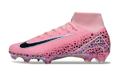 Unisex Nike Air Zoom Mercurial Superfly 10 Elite FG Firm Ground High-Tops Football Boots - Pink/White/Leopard