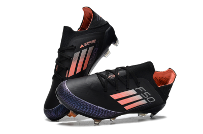 Kids Adidas F50 Elite FG Firm Ground Low-Tops Football Boots - Black/Pink/Blue