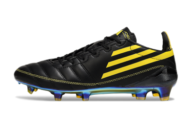 Men's Adidas F50 Elite FG Firm Ground Low-Tops Football Boots - Black/Yellow/Gold