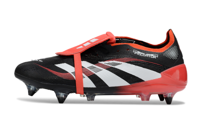 Men's Adidas Predator 25 Elite Foldover Tongue SG Soft Ground Low-Tops Football Boots - Black/White/Red