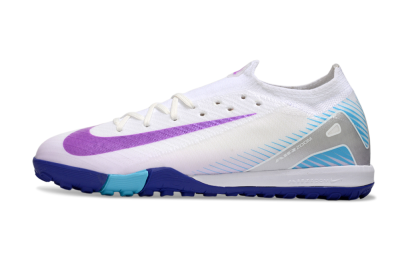 Men's Nike Air Zoom Mercurial Vapor 16 Elite TF Artificial Turf Low-Tops Football Shoes - White/Purple/Silver