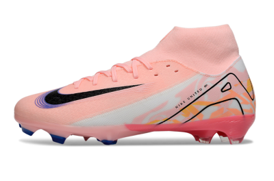 Men's Nike Air Zoom Mercurial Superfly 10 Elite FG Firm Ground High-Tops Football Boots - Pink/Purple/White