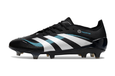 Men's Adidas Predator 25 Elite FG Firm Ground Low-Tops Football Boots - Black/White/Jade