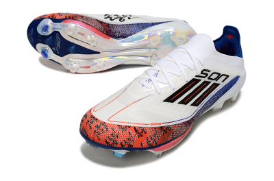Men's Son x Adidas F50+ Elite Lightstrike Pro FG Firm Ground Low-Tops Football Boots - White/Black/Blue