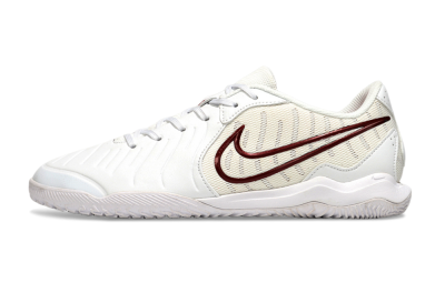 Men's Nike Tiempo Legend 10 Academy IC Indoor & Futsal Low-Tops Football Shoes - White/Red