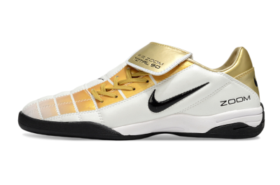 Men's Nike Air Zoom Total 90 III IC Indoor & Futsal Low-Tops Football Shoes - White/Gold/Black