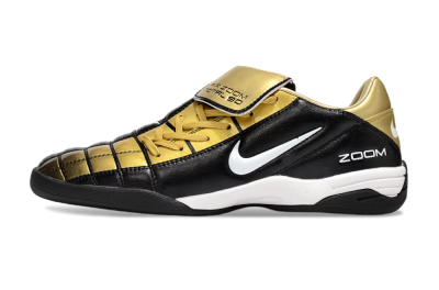 Men's Nike Air Zoom Total 90 III IC Indoor & Futsal Low-Tops Football Shoes - Black/Gold/White