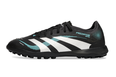 Men's Adidas Predator 25 Elite TF Artificial Turf Low-Tops Football Shoes - Black/White/Jade