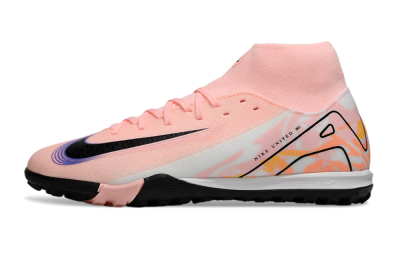 Men's Nike Air Zoom Mercurial Superfly 10 Elite TF Artificial Turf High-Tops Football Shoes - Pink/White/Black