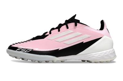 Men's Messi x Adidas F50 Pro TF Artificial Turf Low-Tops Football Shoes - Pink/White/Black